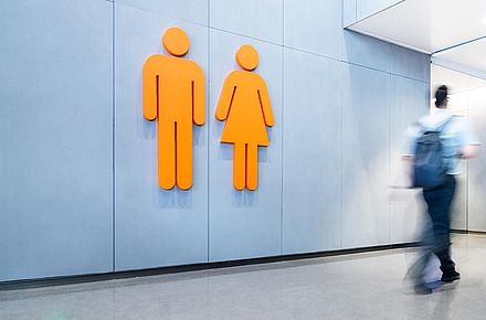 Symbolschilder für Damen- und Herrentoilette.