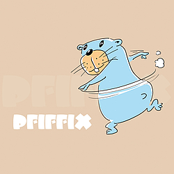 Blaues Pfiffix-Murmeltier mit PFIFFIX-Schriftzug