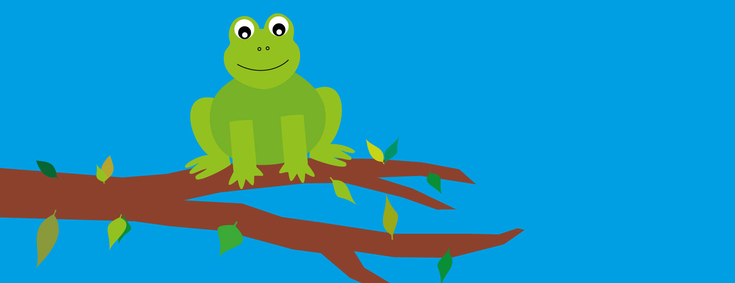 MINIKIT-Programm - Kinder Illustration Frosch sitzt auf Ast