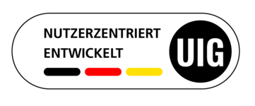 Das Siegel „Nutzerzentriert Entwickelt“ ist ein Qualitätssiegel. Es zeigt, dass ein Unternehmen besonderen Wert auf die Nutzerfreundlichkeit und die Zufriedenheit der Nutzenden legt.