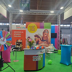 Der Messestand der BKK GILDEMEISTER SEIDENSTICKER auf der IBO Messe.