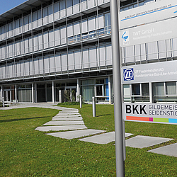 Außenansicht der BKK GS Geschäftstelle in Friedrichshafen.