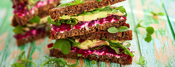 myHEALTH-Coach Gesunde Sandwiches appetitlich angerichtet