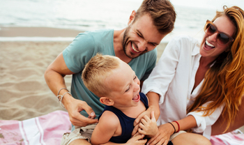 Familie am Strand