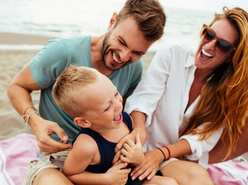 Familie am Strand