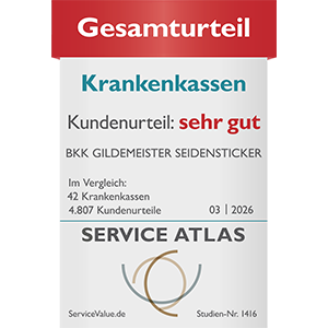 Testsiegel von Service Atlas mit der Auszeichnung "Kundenurteil: sehr gut"